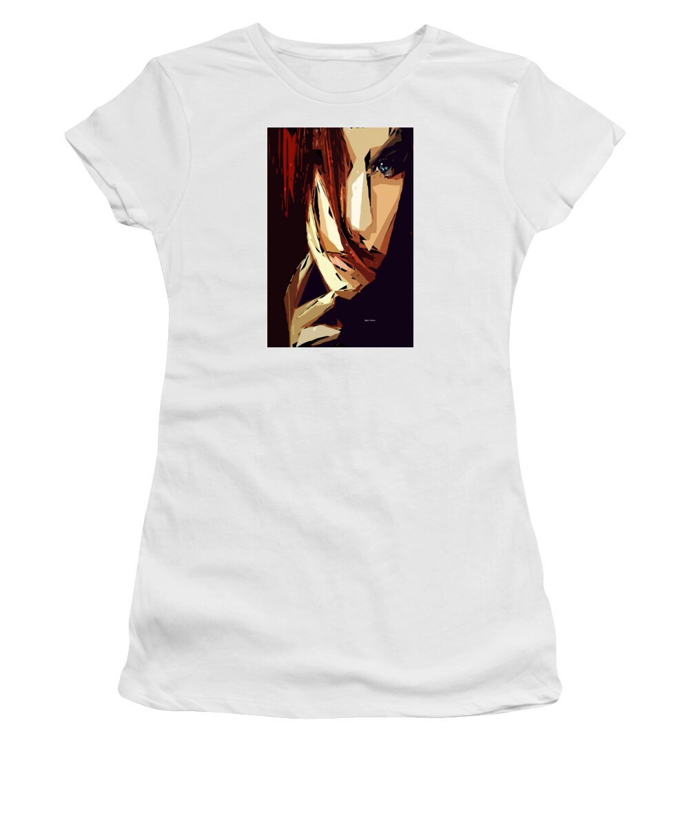 Female Women's T-Shirt featuring the digital art Female Expressions XIII by Rafael Salazar