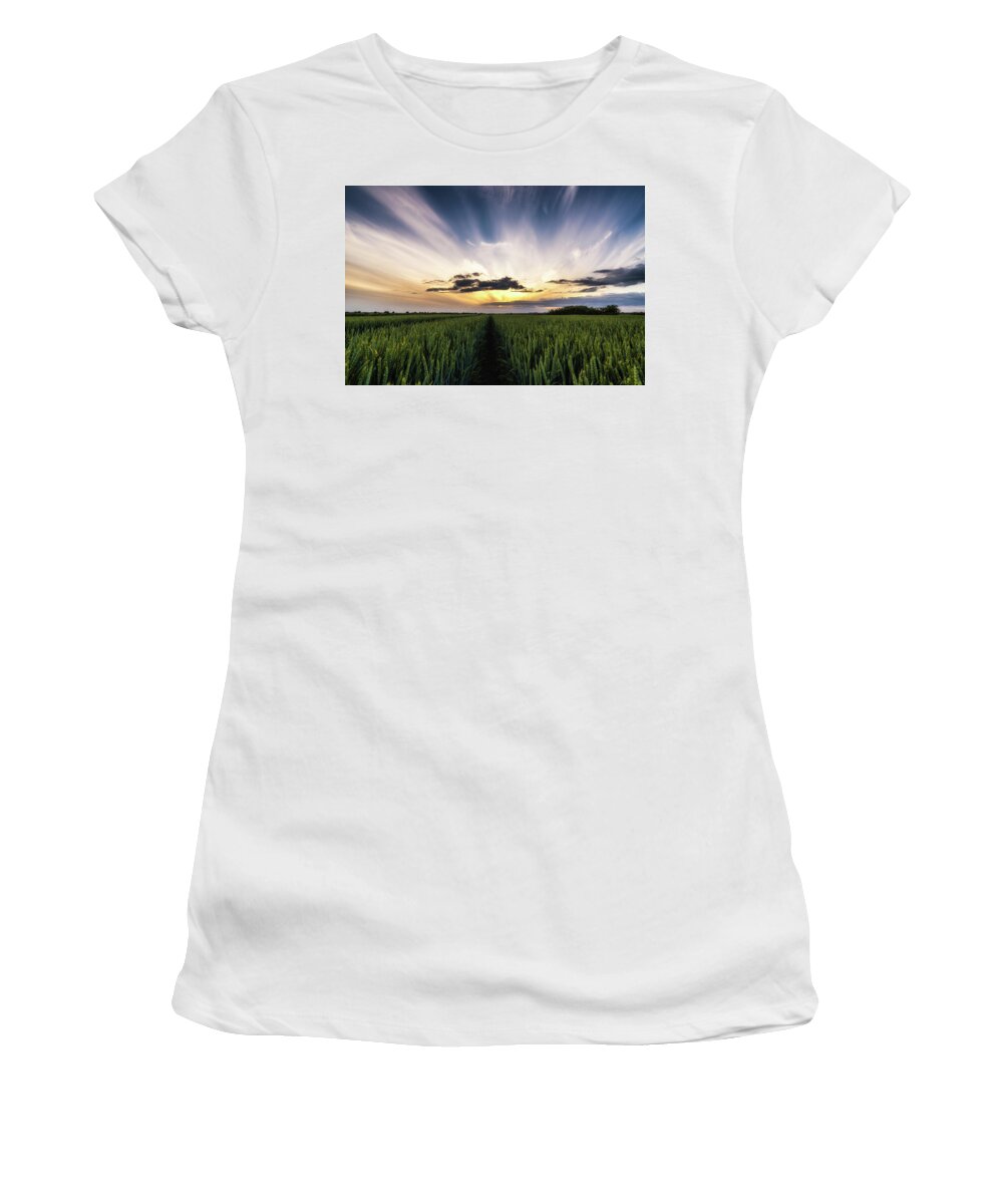 Cloud Women's T-Shirt featuring the photograph Fenland Sky by James Billings