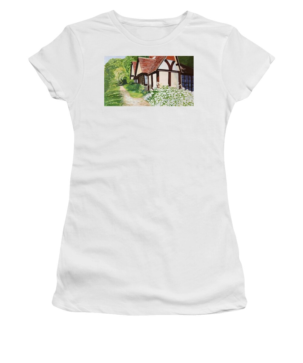 Ferry Women's T-Shirt featuring the painting Ferry Cottage by Joanne ONeill