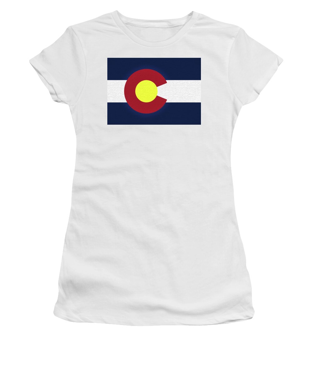 America Women's T-Shirt featuring the digital art Flag of Colorado Wall by Roy Pedersen