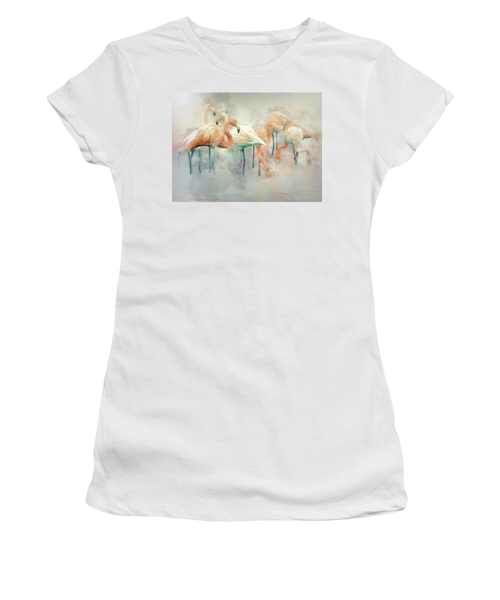 Flamingo Women's T-Shirt featuring the digital art Flamingo Fantasy by Brian Tarr
