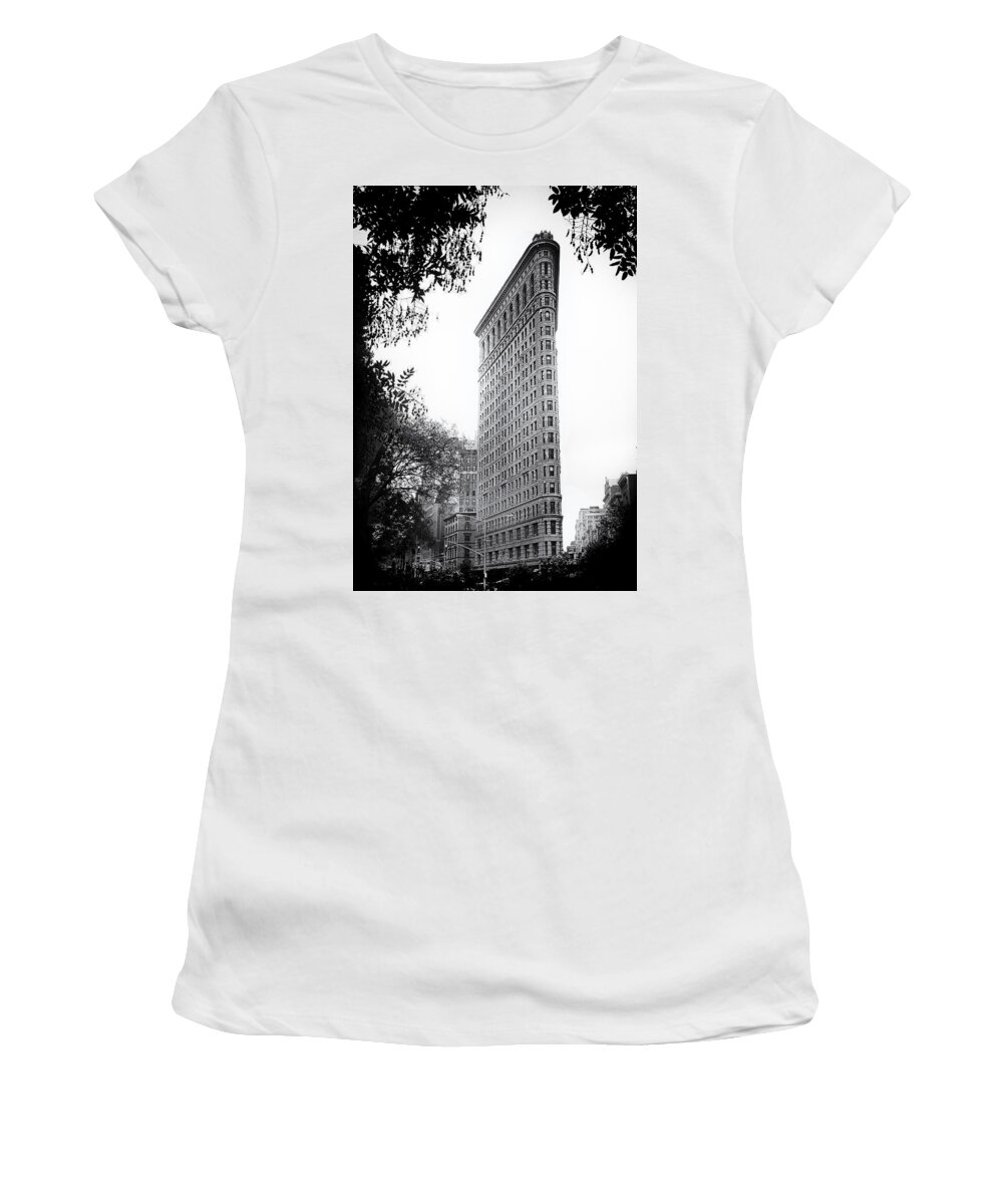 Building Women's T-Shirt featuring the photograph Flatiron Noir by Jessica Jenney