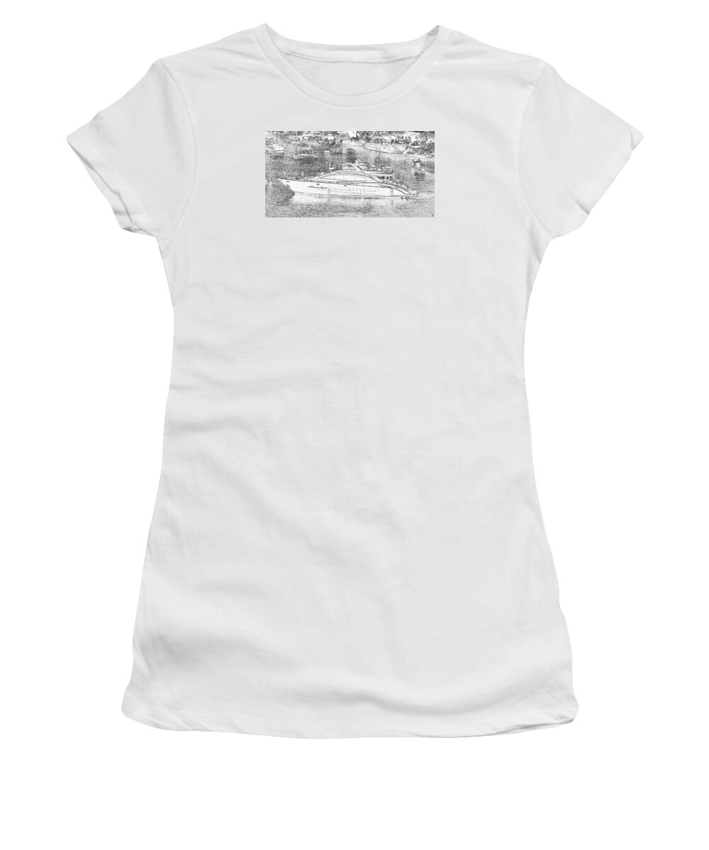 Boat Party Women's T-Shirt featuring the painting Florida Coastal Living work G by David Lee Thompson