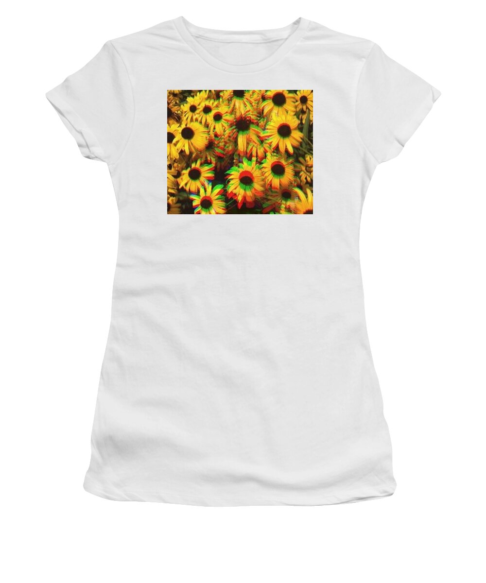 Trip Women's T-Shirt featuring the photograph Flower Trip by Annie Walczyk
