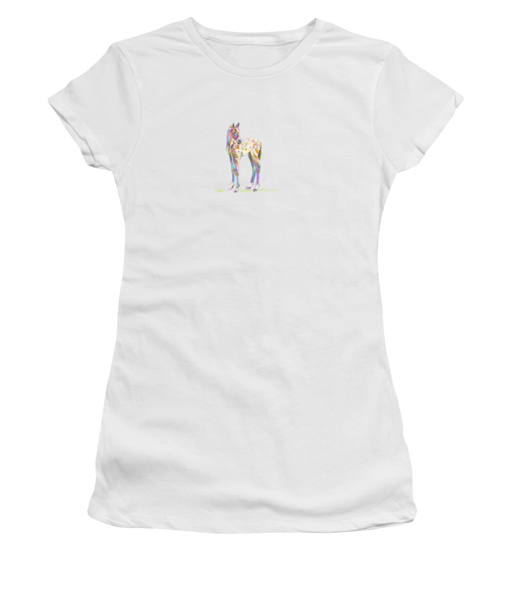 Foal Women's T-Shirt featuring the painting Foal Paint by Go Van Kampen