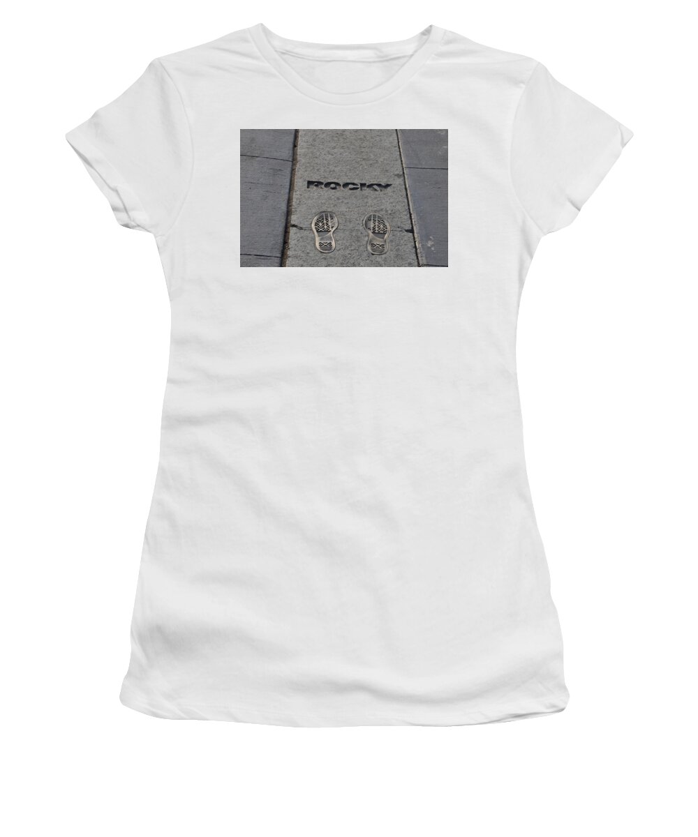 Footsteps Women's T-Shirt featuring the photograph Footsteps - Rocky by Bill Cannon