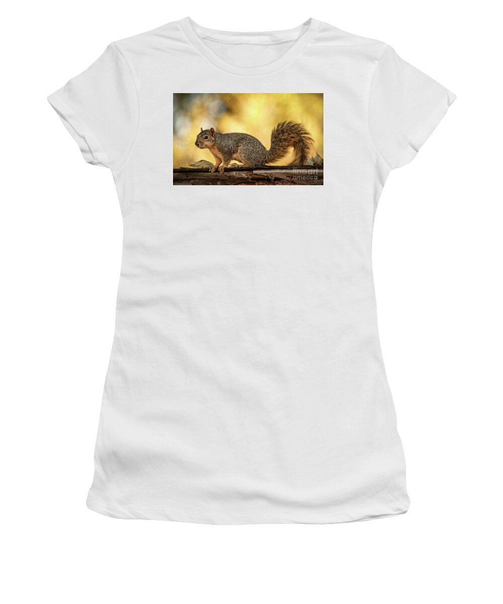 Animals Women's T-Shirt featuring the photograph Fox Squirrel Profile by Robert Bales