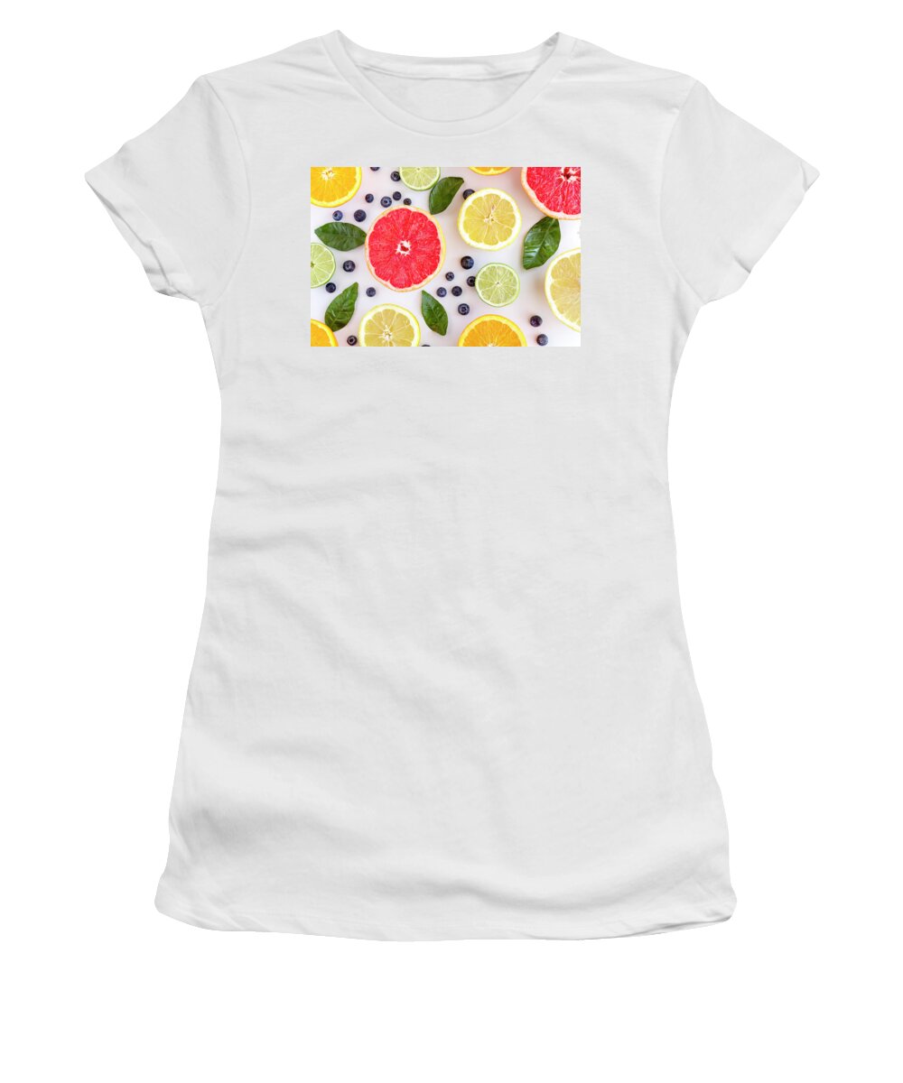 Antioxidant Women's T-Shirt featuring the photograph Fresh Citrus Fruits by Teri Virbickis