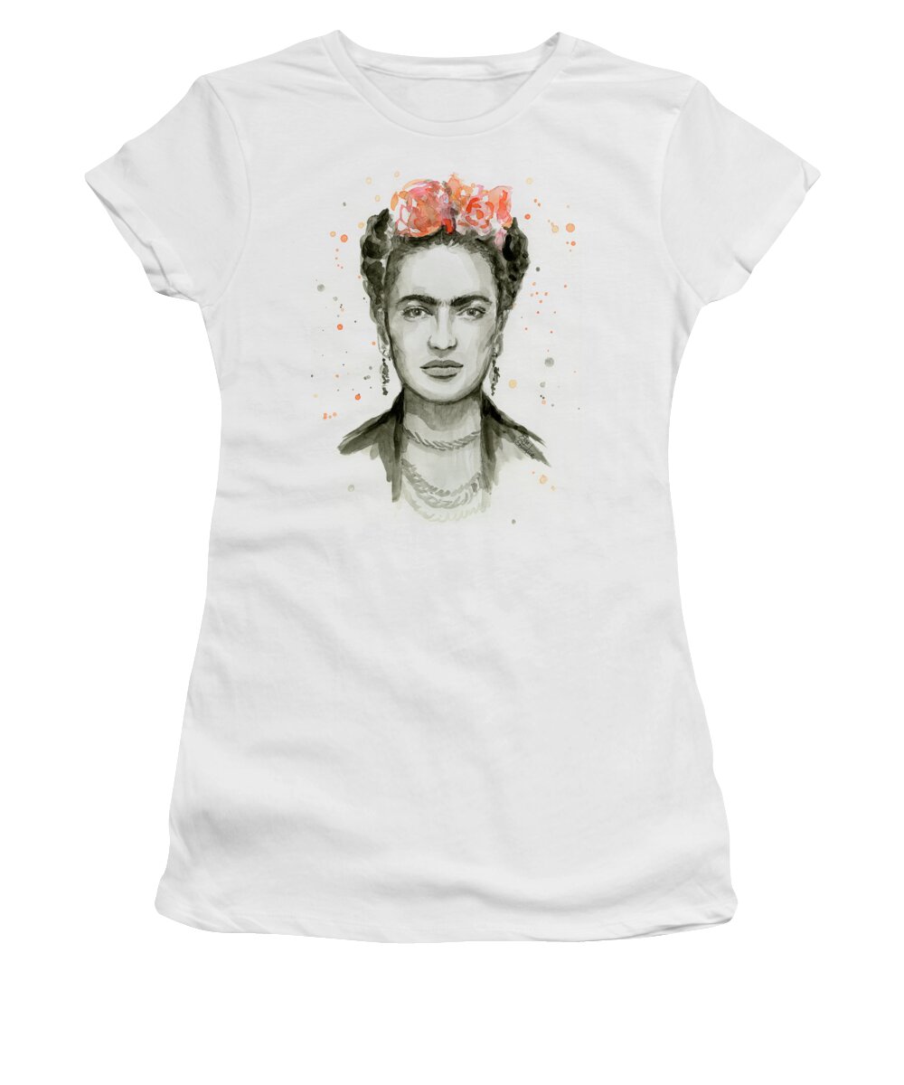 Frida Kahlo Women's T-Shirt featuring the painting Frida Kahlo Portrait by Olga Shvartsur