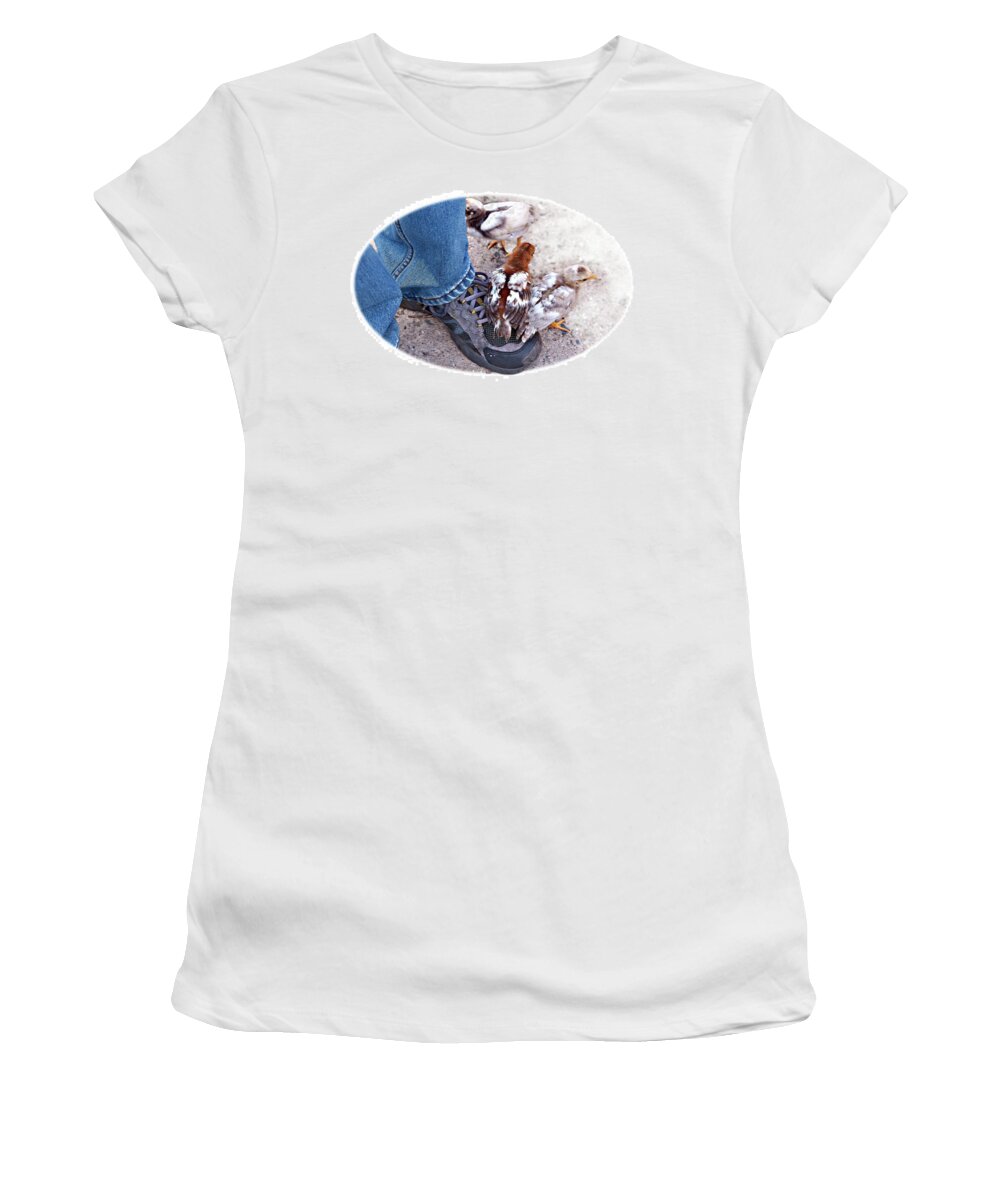 Chicken Women's T-Shirt featuring the photograph Friends by Tatiana Travelways