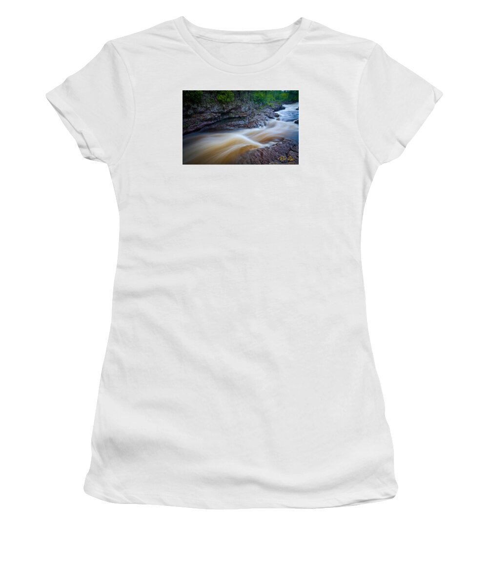 Flowing Women's T-Shirt featuring the photograph From the Top of Temperence River Gorge by Rikk Flohr