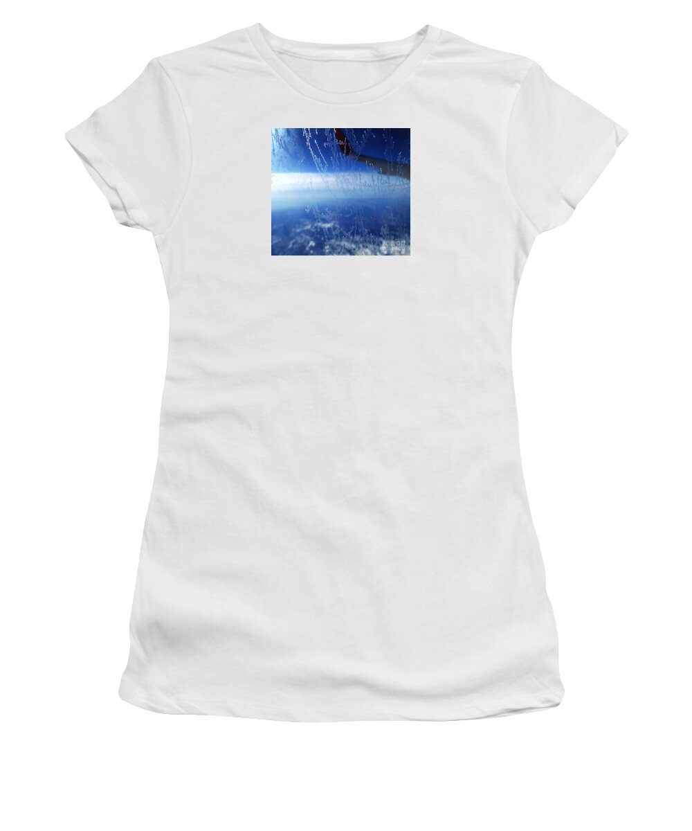 Abstract Women's T-Shirt featuring the photograph Frost on Window by Fei A
