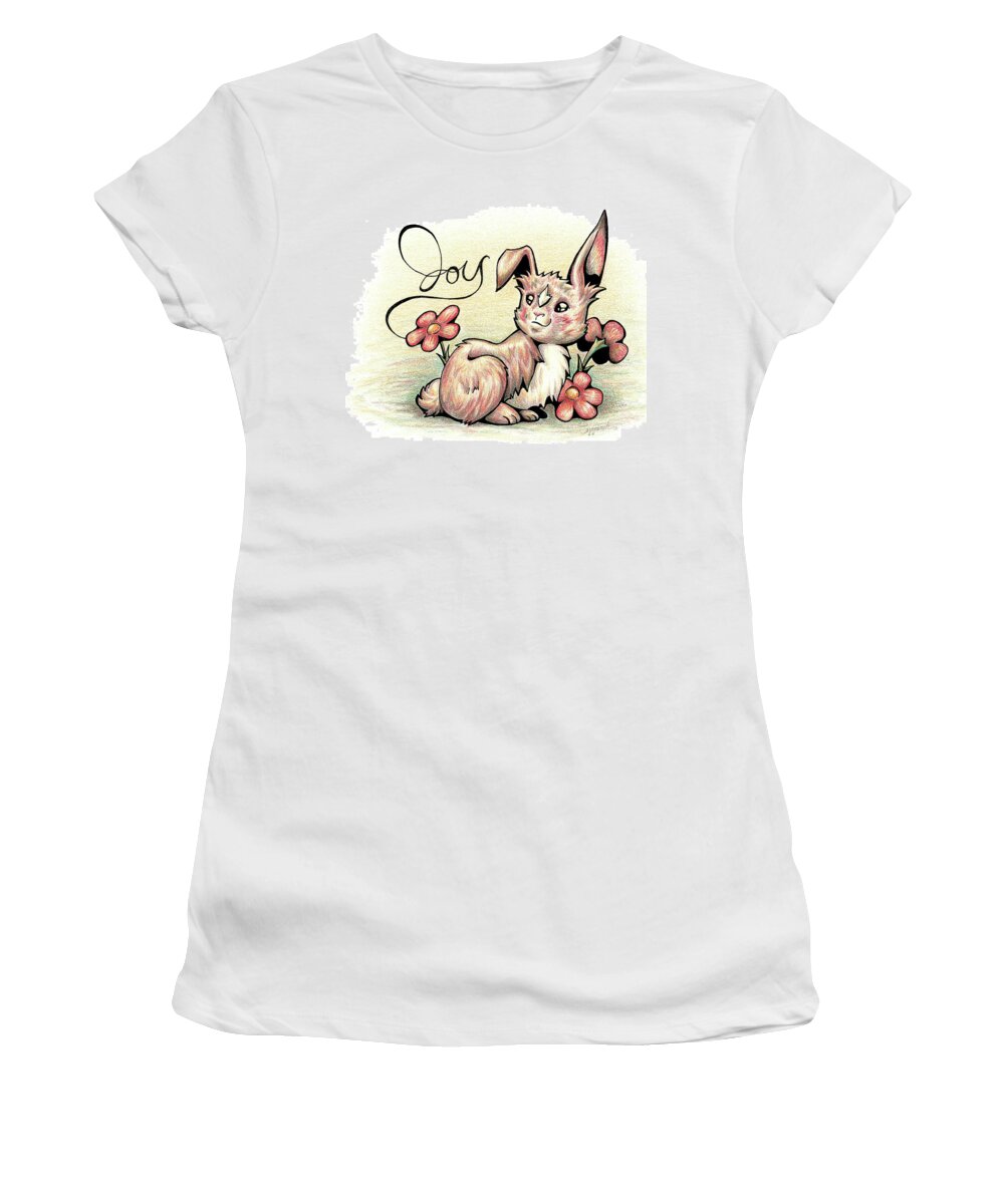 Illustrative Women's T-Shirt featuring the drawing Inspirational Animal BUNNY by Sipporah Art and Illustration