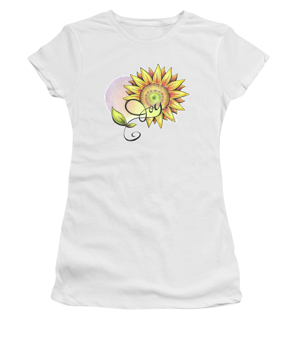 Nature Women's T-Shirt featuring the drawing Inspirational Flower SUNFLOWER by Sipporah Art and Illustration