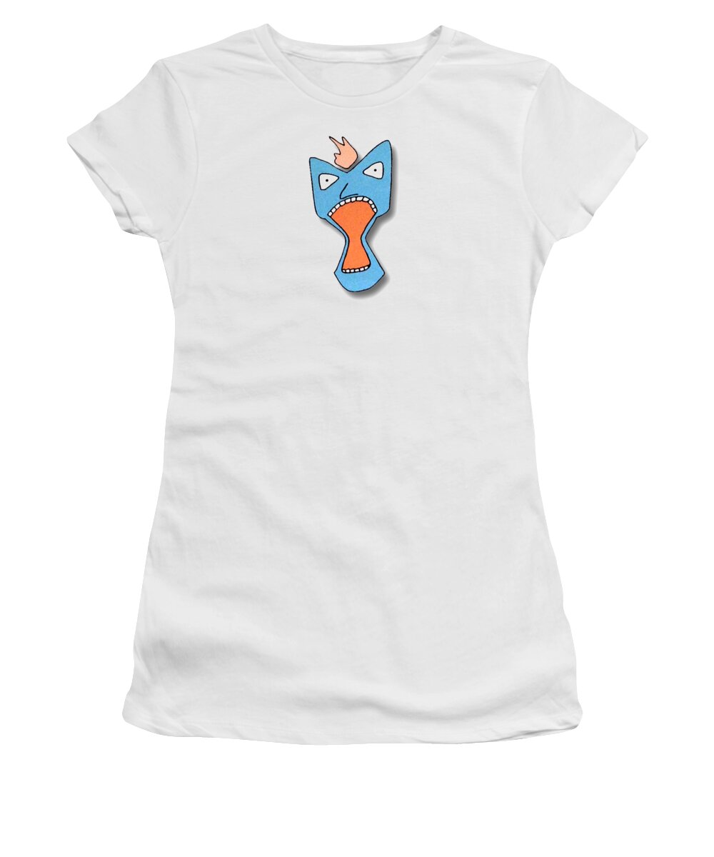 Paintings Women's T-Shirt featuring the drawing FU Party People - Peep 086 by Dar Freeland