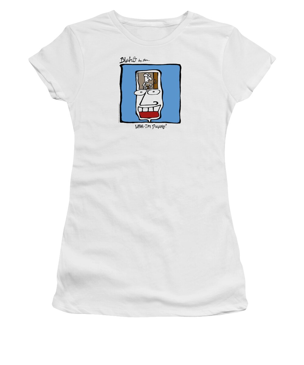 Face Up Women's T-Shirt featuring the drawing Whoa - I'm Driving? by Dar Freeland