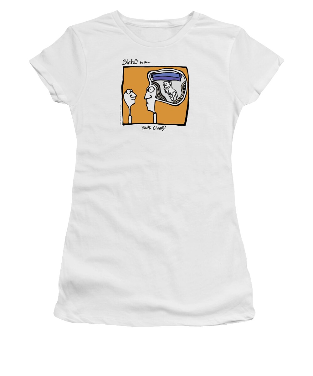 Face Up Women's T-Shirt featuring the drawing You're Closed by Dar Freeland