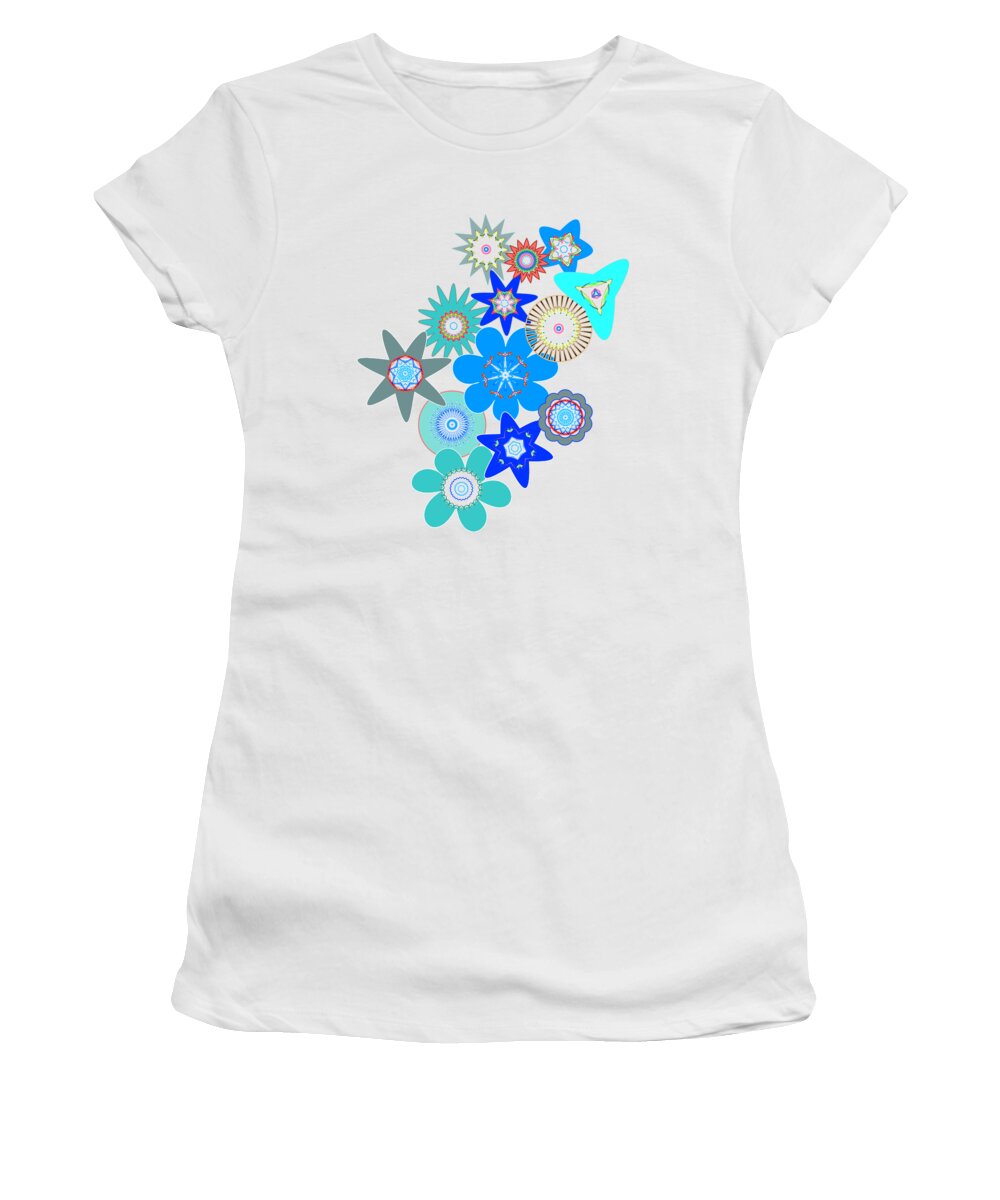 Funky Flower Pattern Women's T-Shirt featuring the digital art Funky Flower Pattern by Two Hivelys
