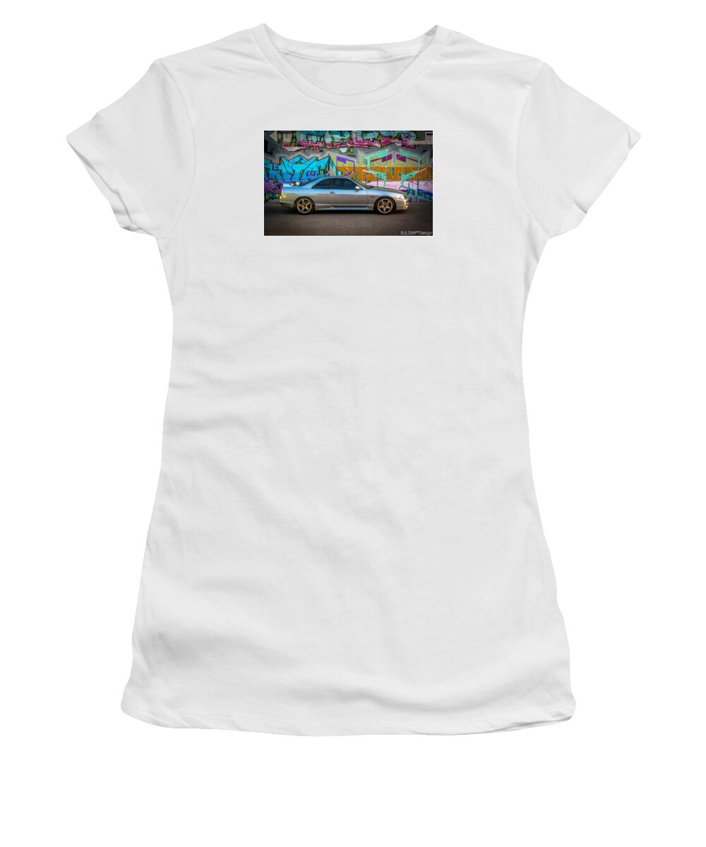 Car Women's T-Shirt featuring the photograph Gamera_R33 by JL SWIFTdesign