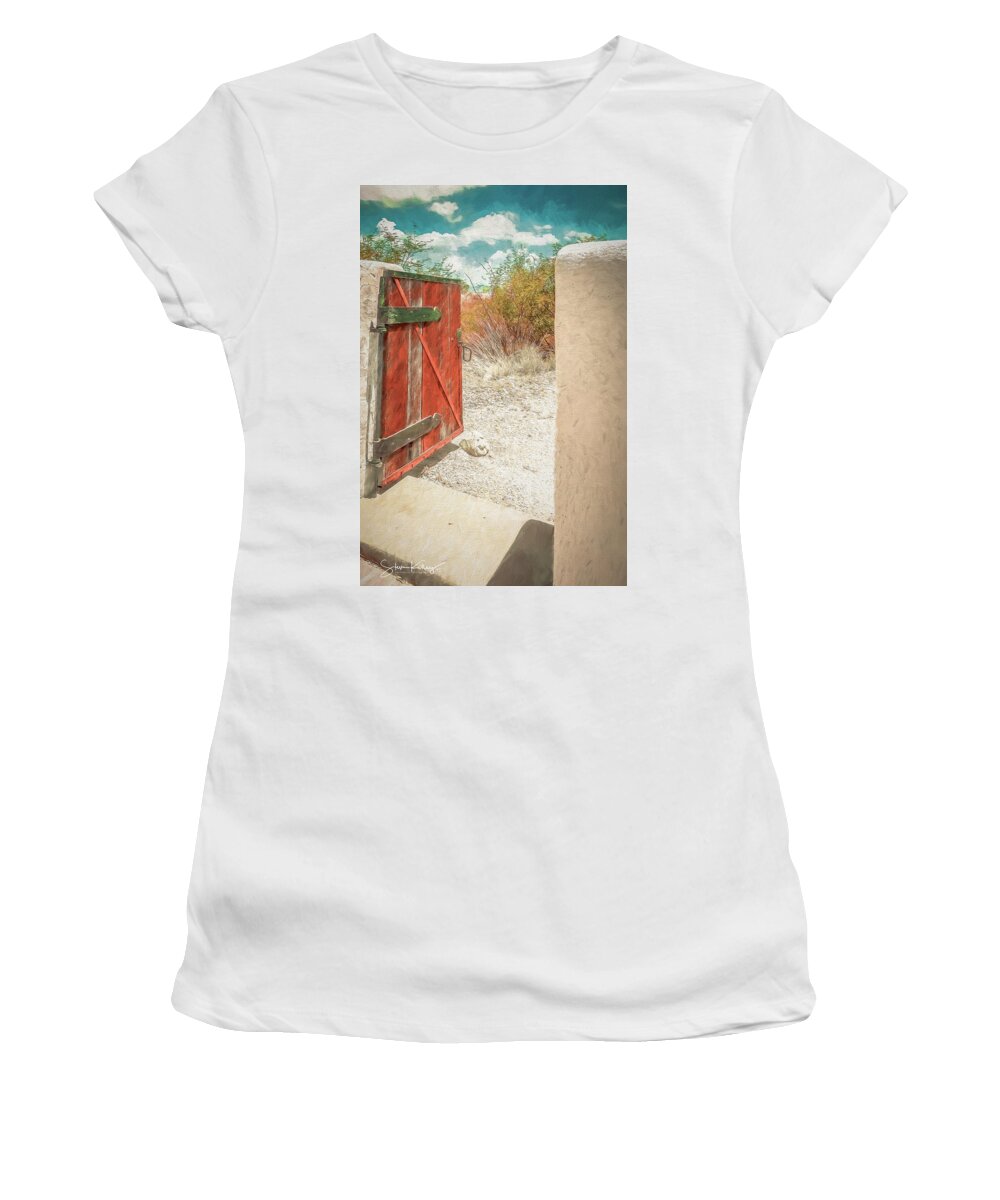 Black Cactus Women's T-Shirt featuring the digital art Gate to Oracle by Steve Kelley