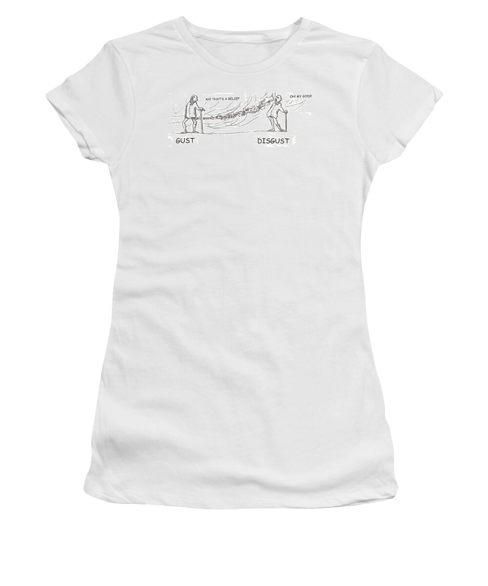  Women's T-Shirt featuring the drawing Getting Wind of It by R Allen Swezey