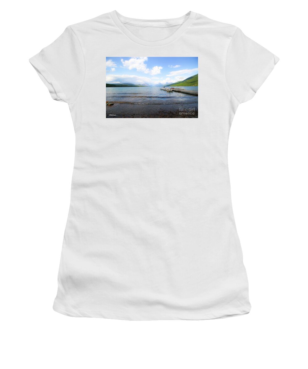 Lake Mcdonald Women's T-Shirt featuring the photograph Glacier National Park Lake McDonald Four by Veronica Batterson