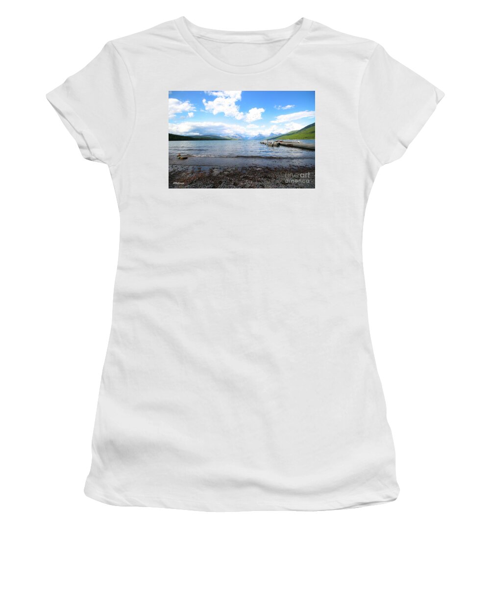Lake Mcdonald Women's T-Shirt featuring the photograph Glacier National Park Lake McDonald Three by Veronica Batterson