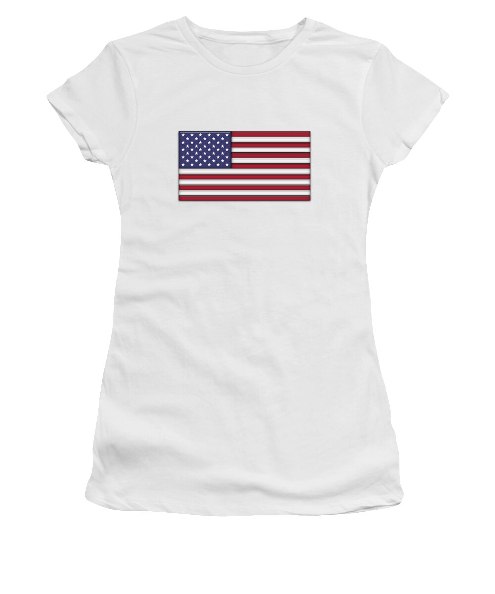 Us Flag Women's T-Shirt featuring the digital art Glass Flag USA by DiDesigns Graphics