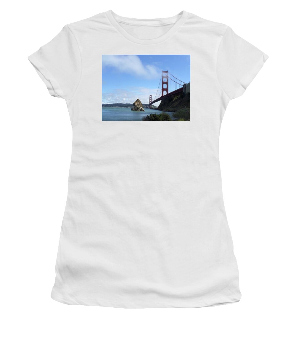 Golden Gate Bridge Women's T-Shirt featuring the photograph Golden Gate Bridge by Sumoflam Photography