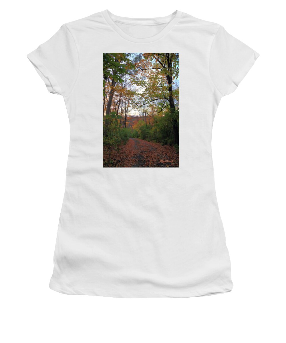 Golden Hour Of Autumn Women's T-Shirt featuring the photograph Golden Hour of Autumn by PJQandFriends Photography