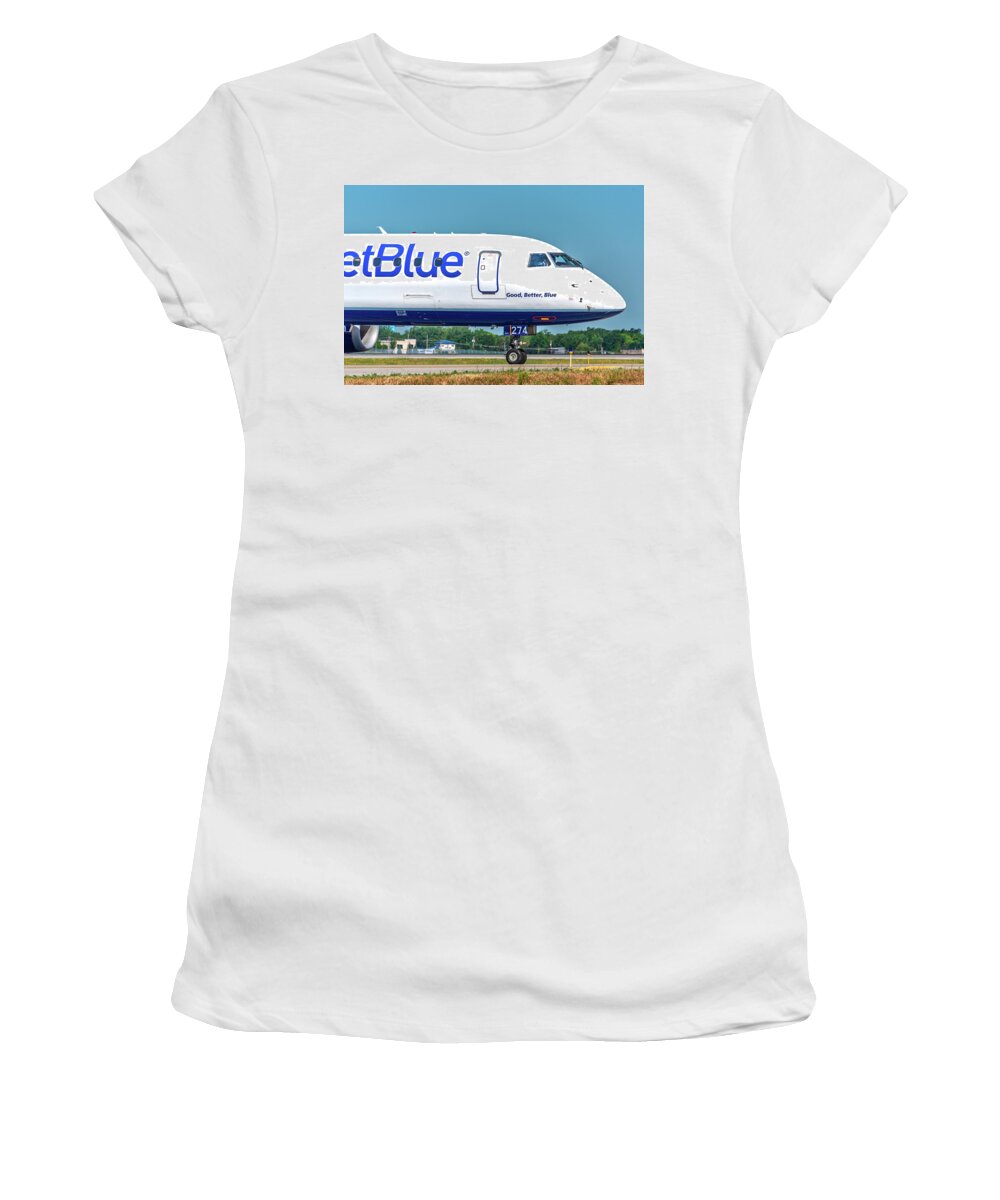 Aviation Women's T-Shirt featuring the photograph Good, Better, Blue by Guy Whiteley