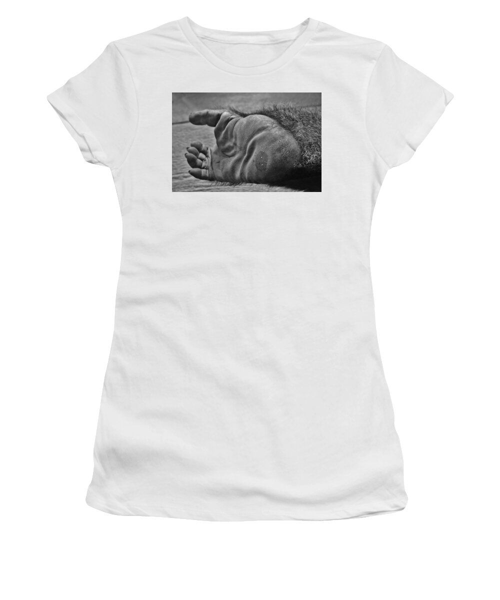 Africa Women's T-Shirt featuring the photograph Gorilla Foot by Cynthia Guinn