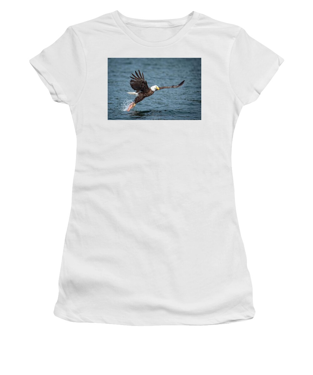 Bald Eagle Women's T-Shirt featuring the photograph Got It by Jeanette Mahoney