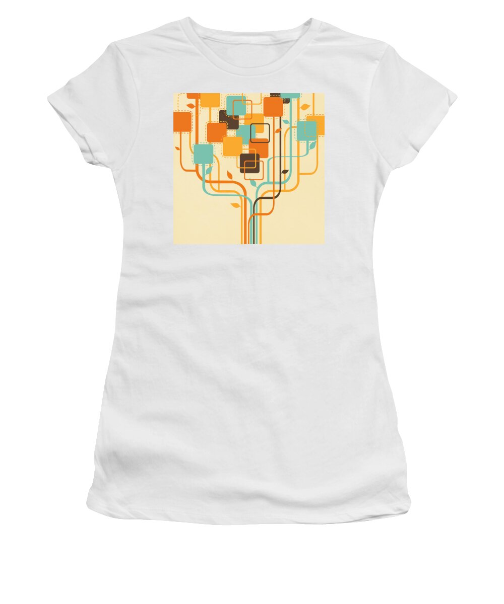 Art Women's T-Shirt featuring the painting Graphic Tree by Setsiri Silapasuwanchai