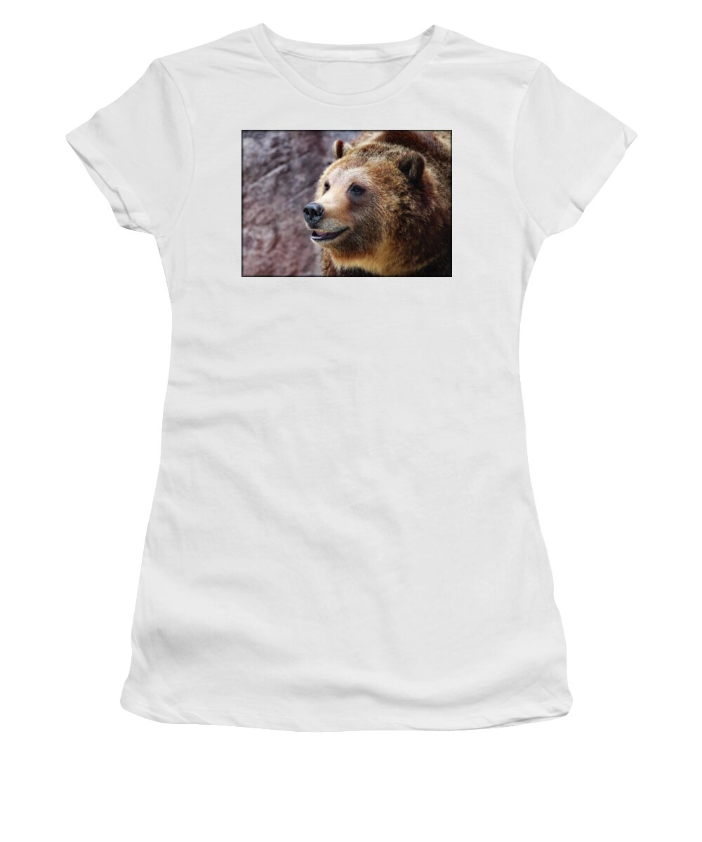 Grizzly Bears Women's T-Shirt featuring the photograph Grizzly Smile by Elaine Malott