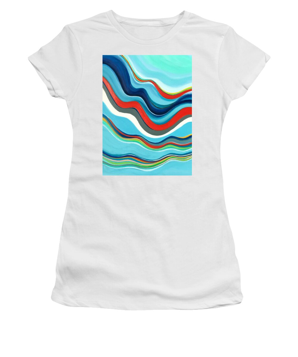 Abstract Women's T-Shirt featuring the painting Groovy Kind of Love by Susan Kayler