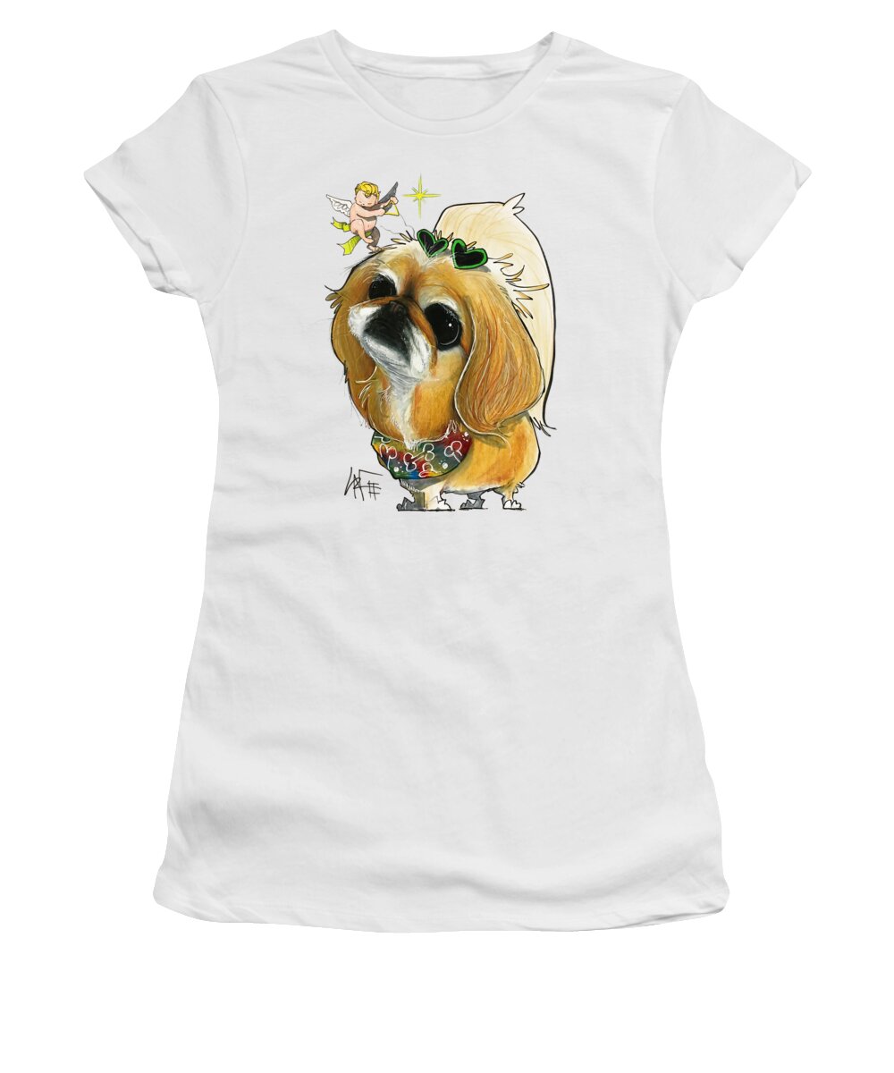 Pet Portrait Women's T-Shirt featuring the drawing Guida 3205 by Canine Caricatures By John LaFree