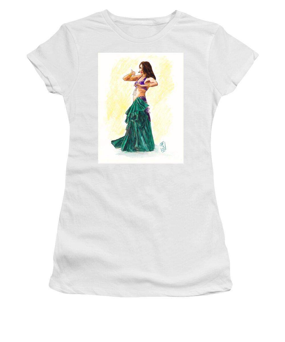 Gypsy Women's T-Shirt featuring the painting Gypsy by Brandy Woods