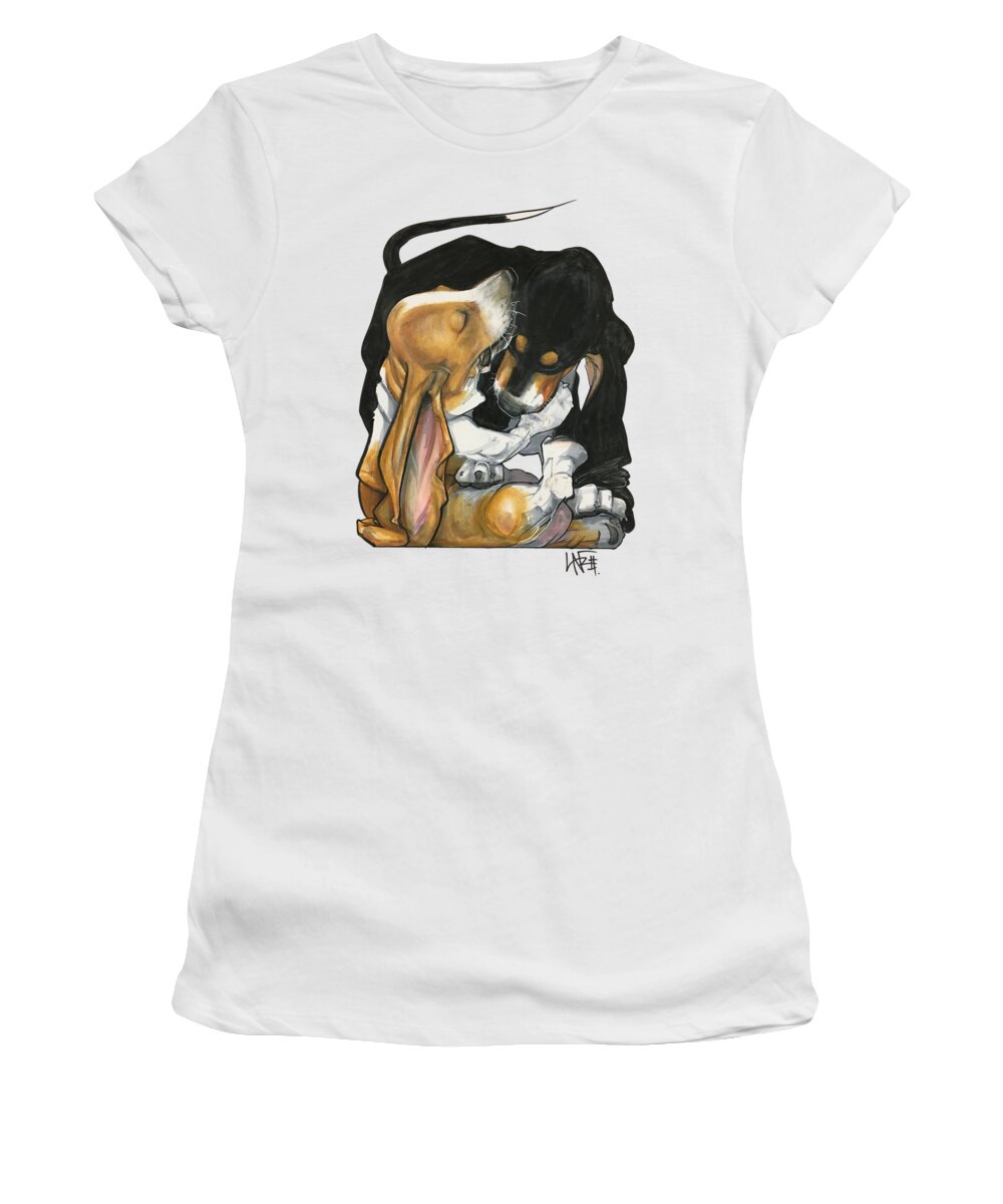 Pet Portrait Women's T-Shirt featuring the drawing Haight 3020 by John LaFree