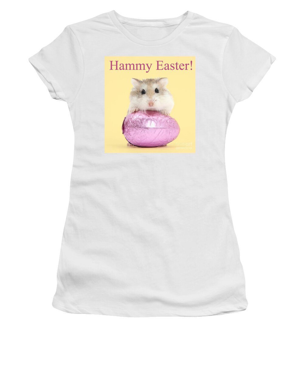Roborovski Hamster Women's T-Shirt featuring the photograph Hammy Easter by Warren Photographic