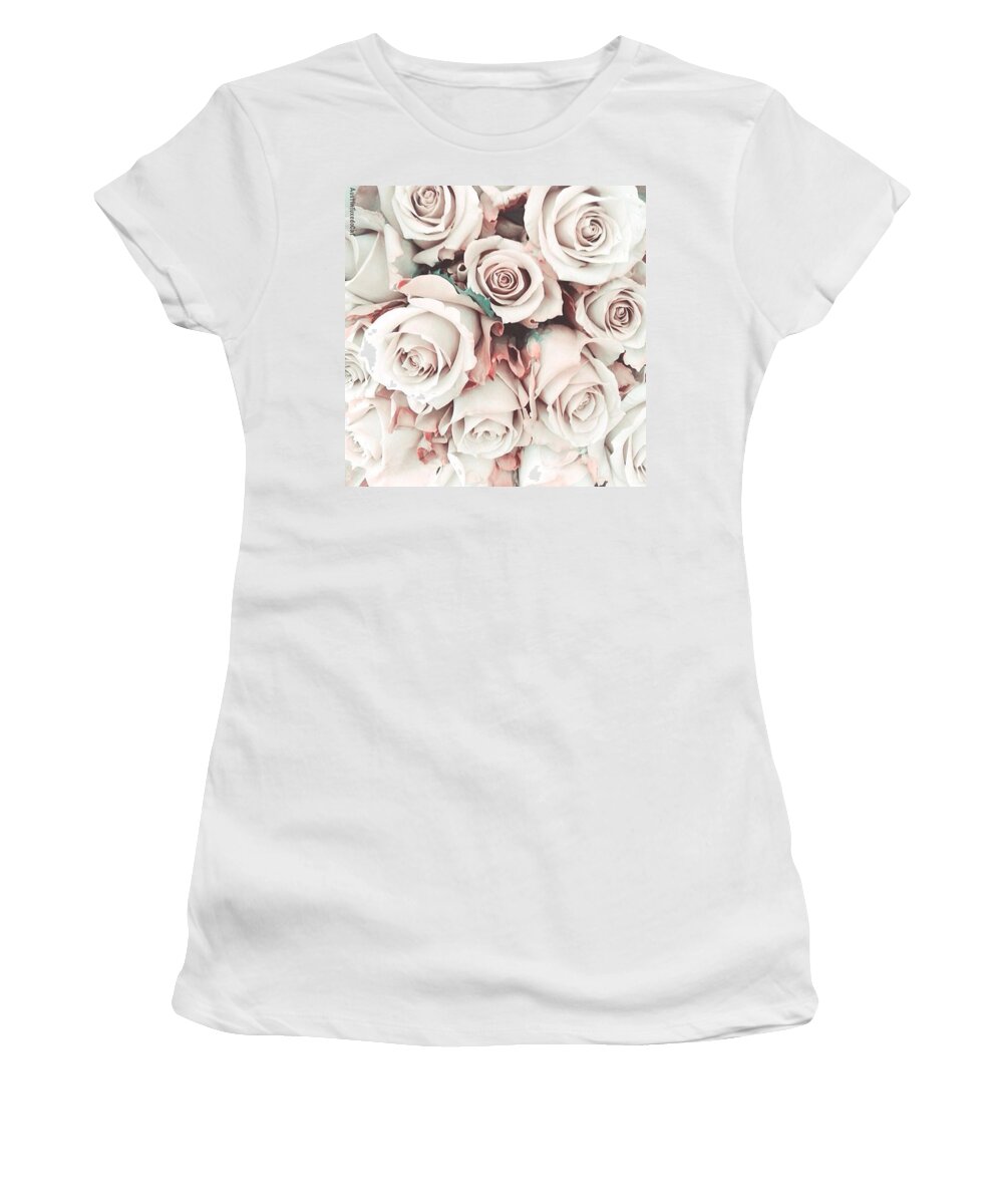 Beautiful Women's T-Shirt featuring the photograph Happiness Is A Big Bunch Of #roses by Austin Tuxedo Cat