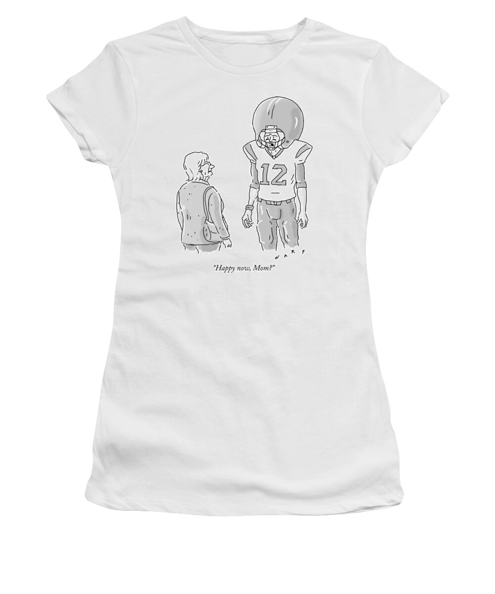 “happy Now Women's T-Shirt featuring the drawing Happy now Mom by Kim Warp