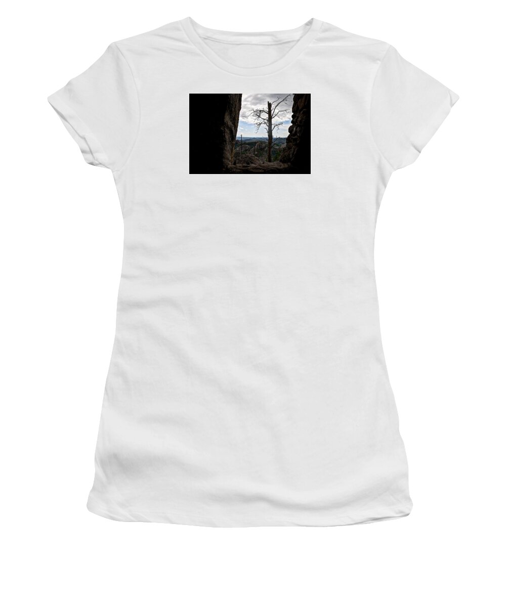 Park Women's T-Shirt featuring the photograph Harney Peak Lookout by Deborah Klubertanz