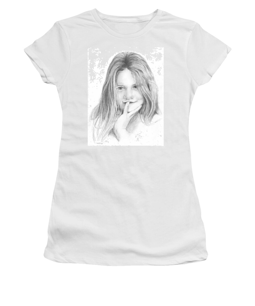 Girl Women's T-Shirt featuring the photograph Harper Age Six by Daniel Reed