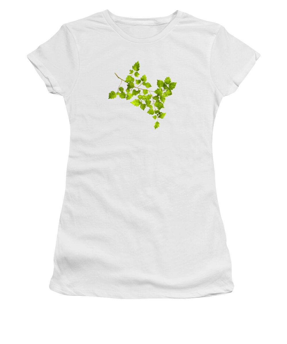 Leaves Women's T-Shirt featuring the mixed media Hawthorn Pressed Leaf Art by Christina Rollo