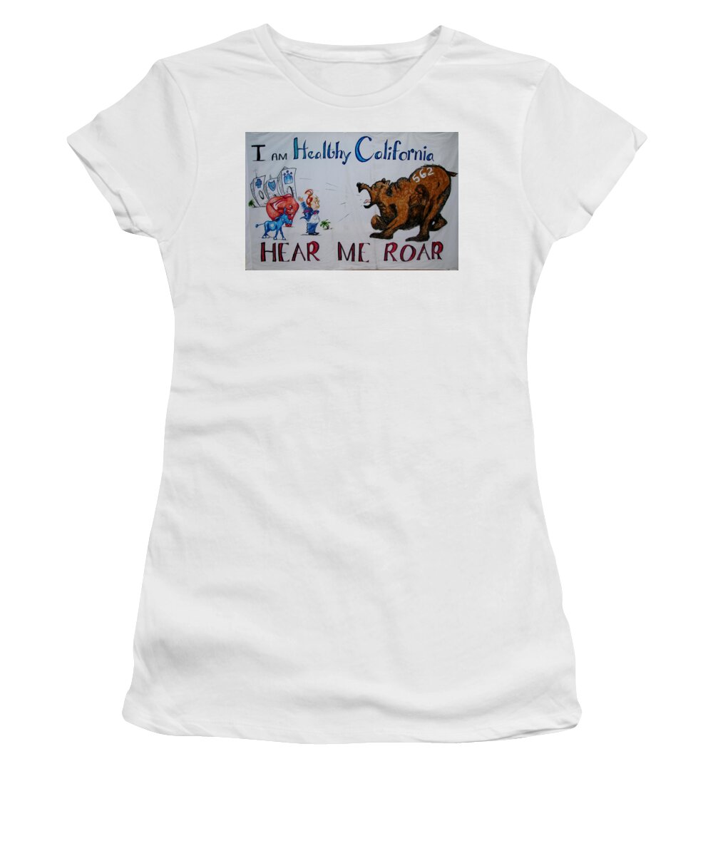Sb 562 Women's T-Shirt featuring the mixed media Hear Me Roar by Patricia Kanzler