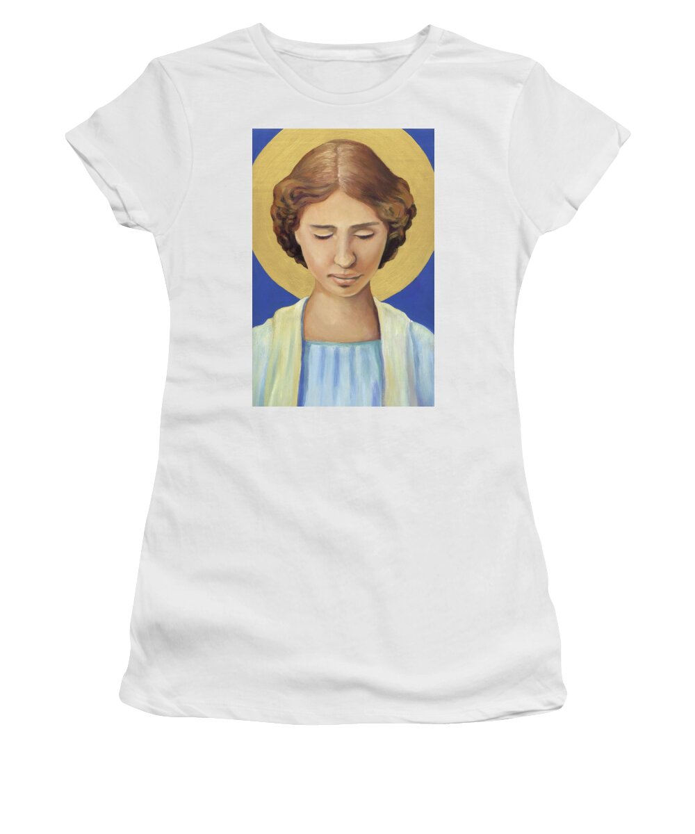 Helen Keller Women's T-Shirt featuring the painting Helen Keller by Linda Ruiz-Lozito