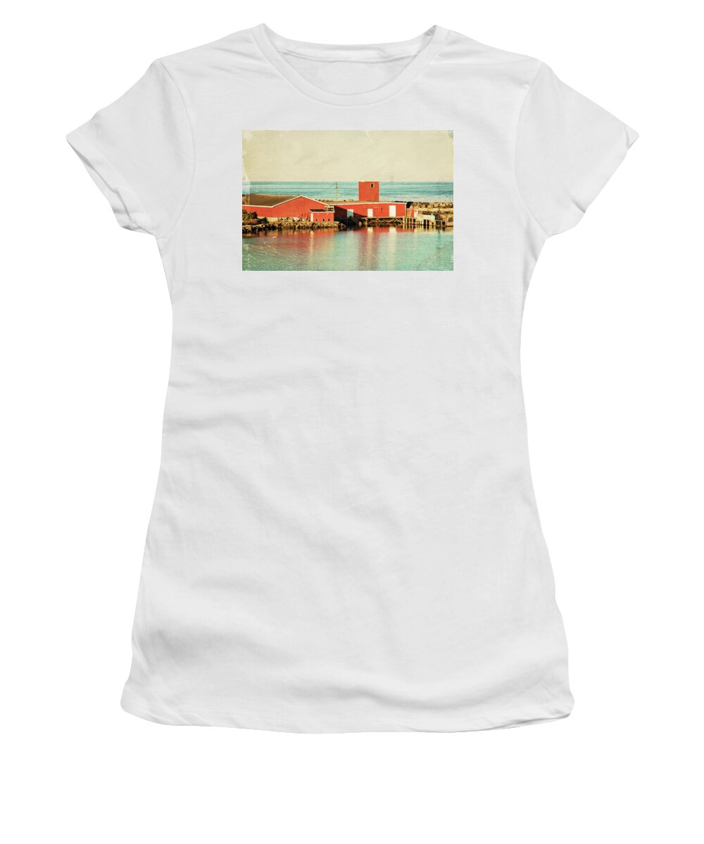 Heritage Women's T-Shirt featuring the photograph Heritage fisheries in Dominion, Cape Breton by Tatiana Travelways