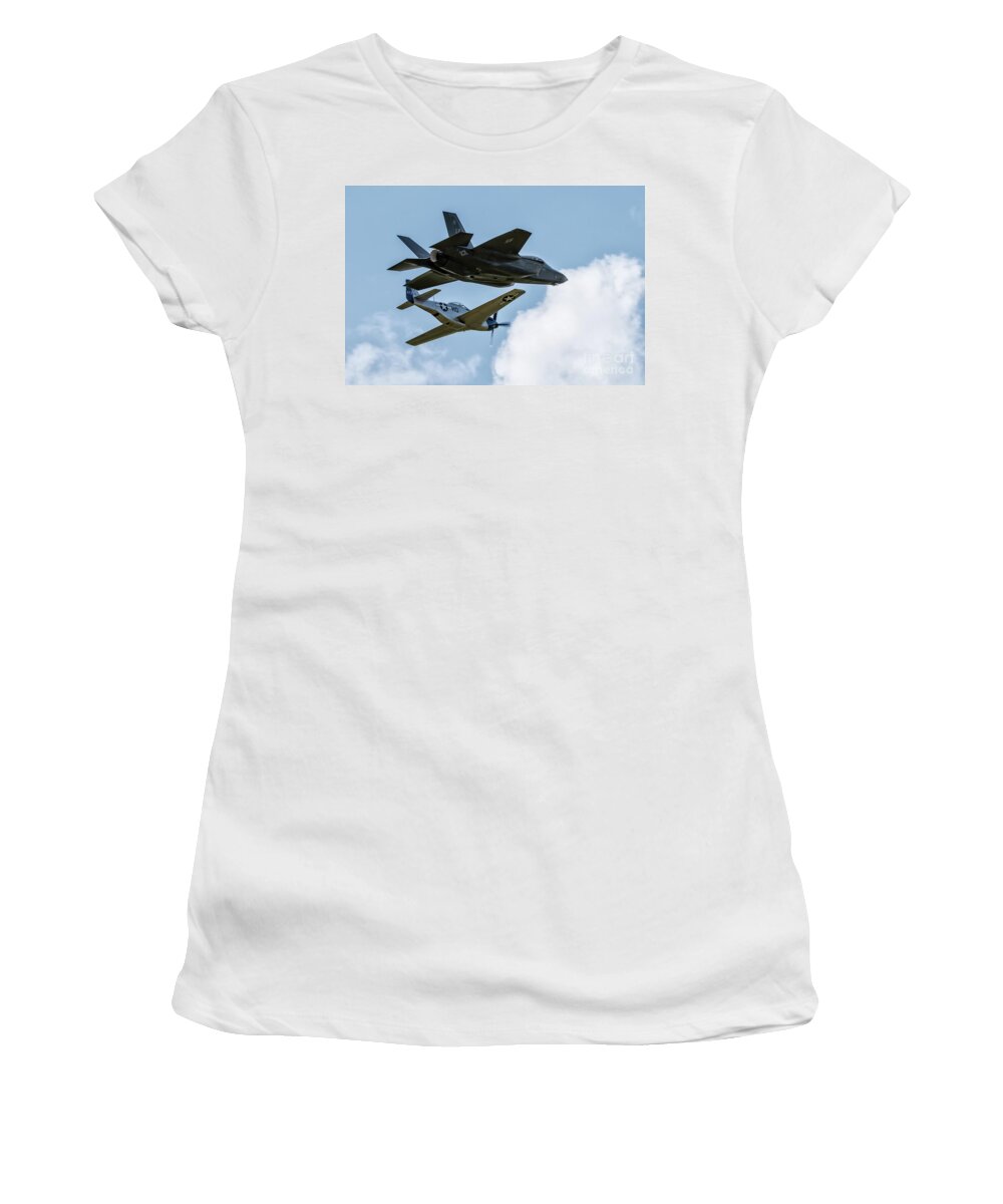 F35 Women's T-Shirt featuring the digital art Heritage Flight by Airpower Art