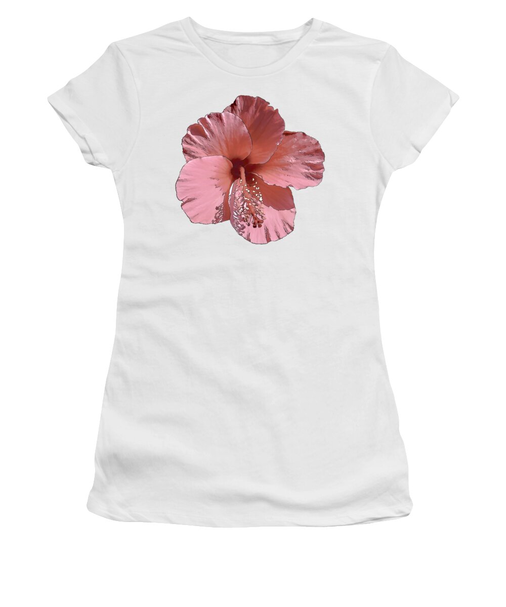  Hibiscus Women's T-Shirt featuring the digital art Hibiscus Flower by OLena Art